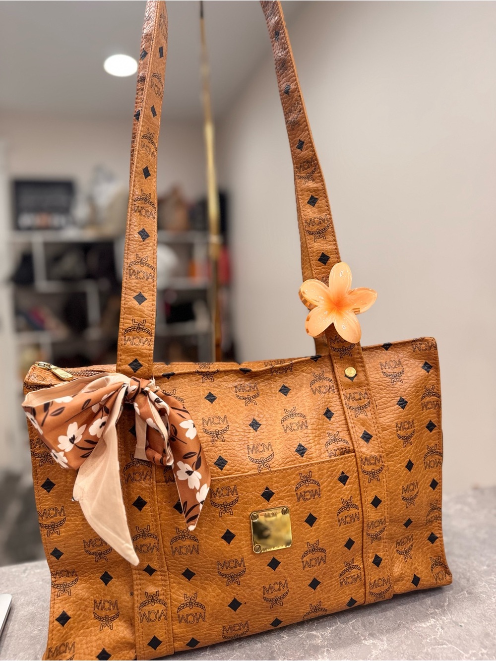 MCM Cognac Visetos Tote 👜